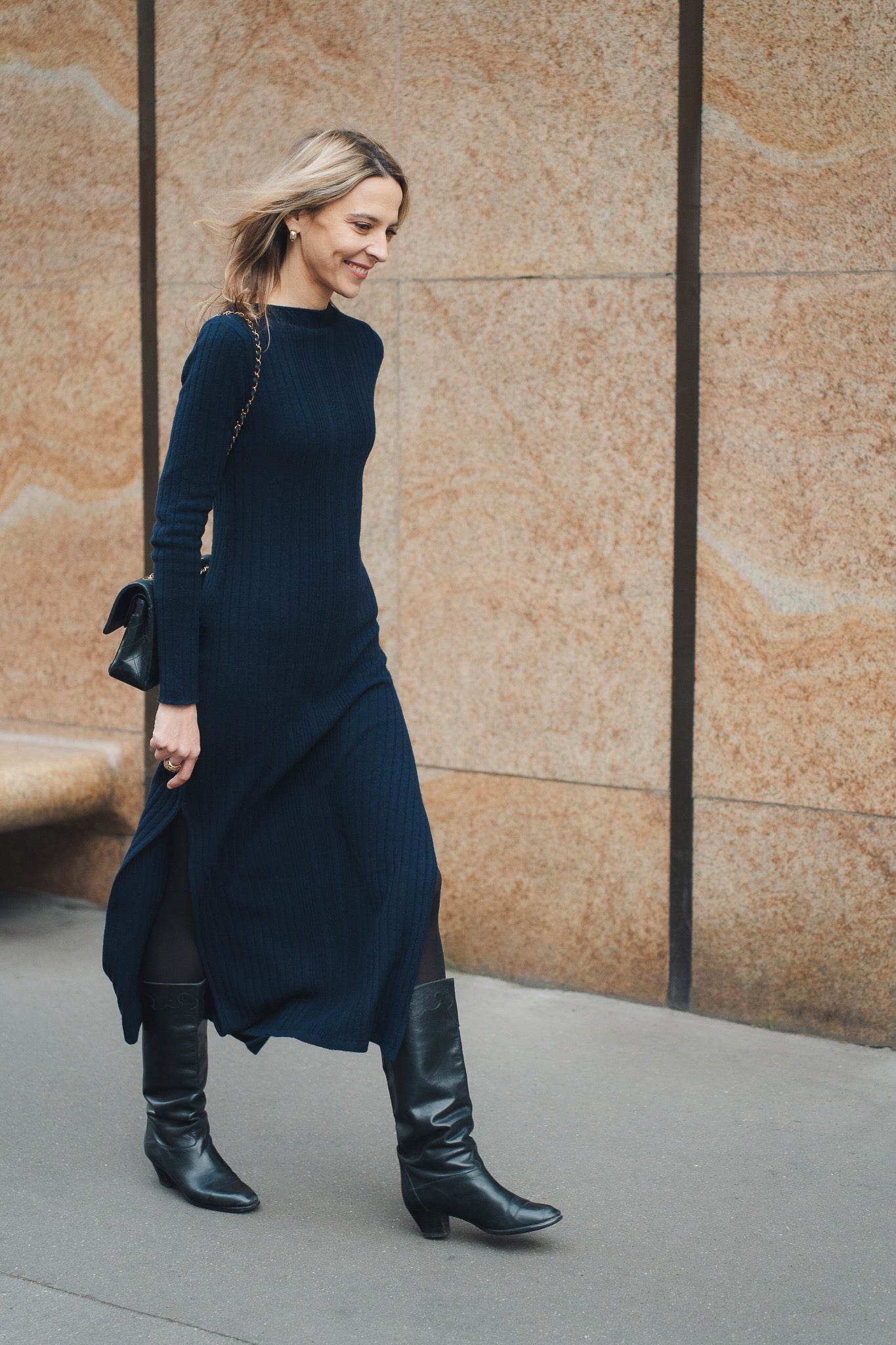 ROBE MICHELLE en laine mérinos et cachemire