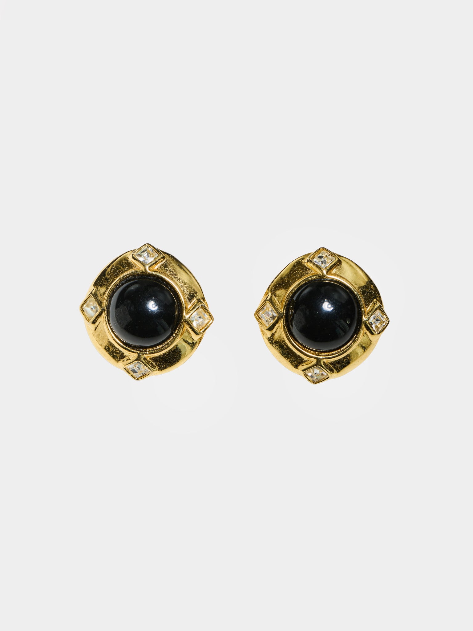 BOUCLES D'OREILLES VINTAGE - PERLE NOIRE