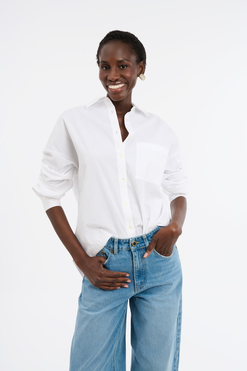 CHEMISE BLANCHE SIGRID en coton biologique