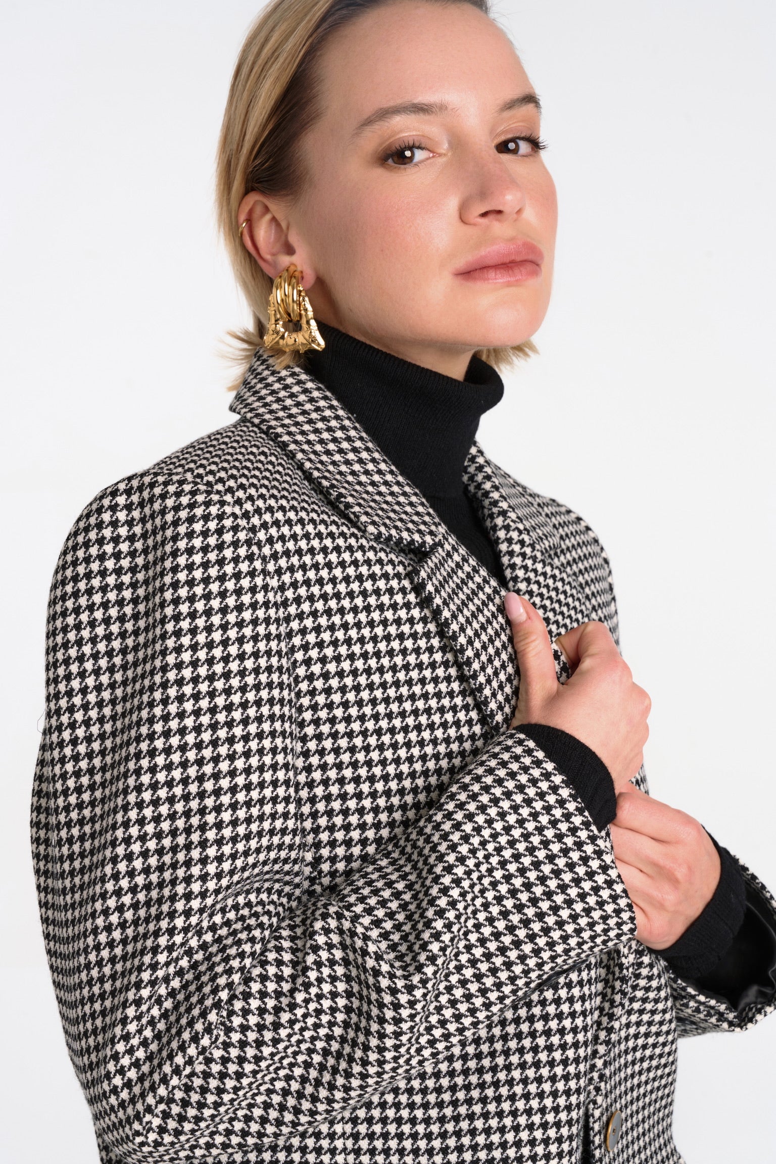 BLAZER PIETRO PIED DE POULE en laine fine